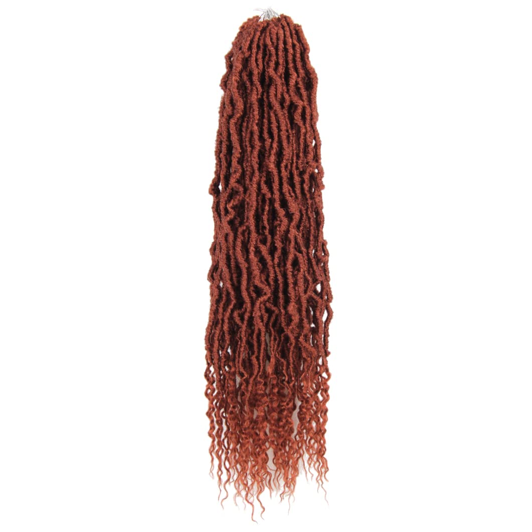 BOHOBABE 18 Inch New Faux Locs With Curly End 6 Packs Soft Locs Crochet Hair 72 Strands Natural Crochet Braids (6Packs,350#)