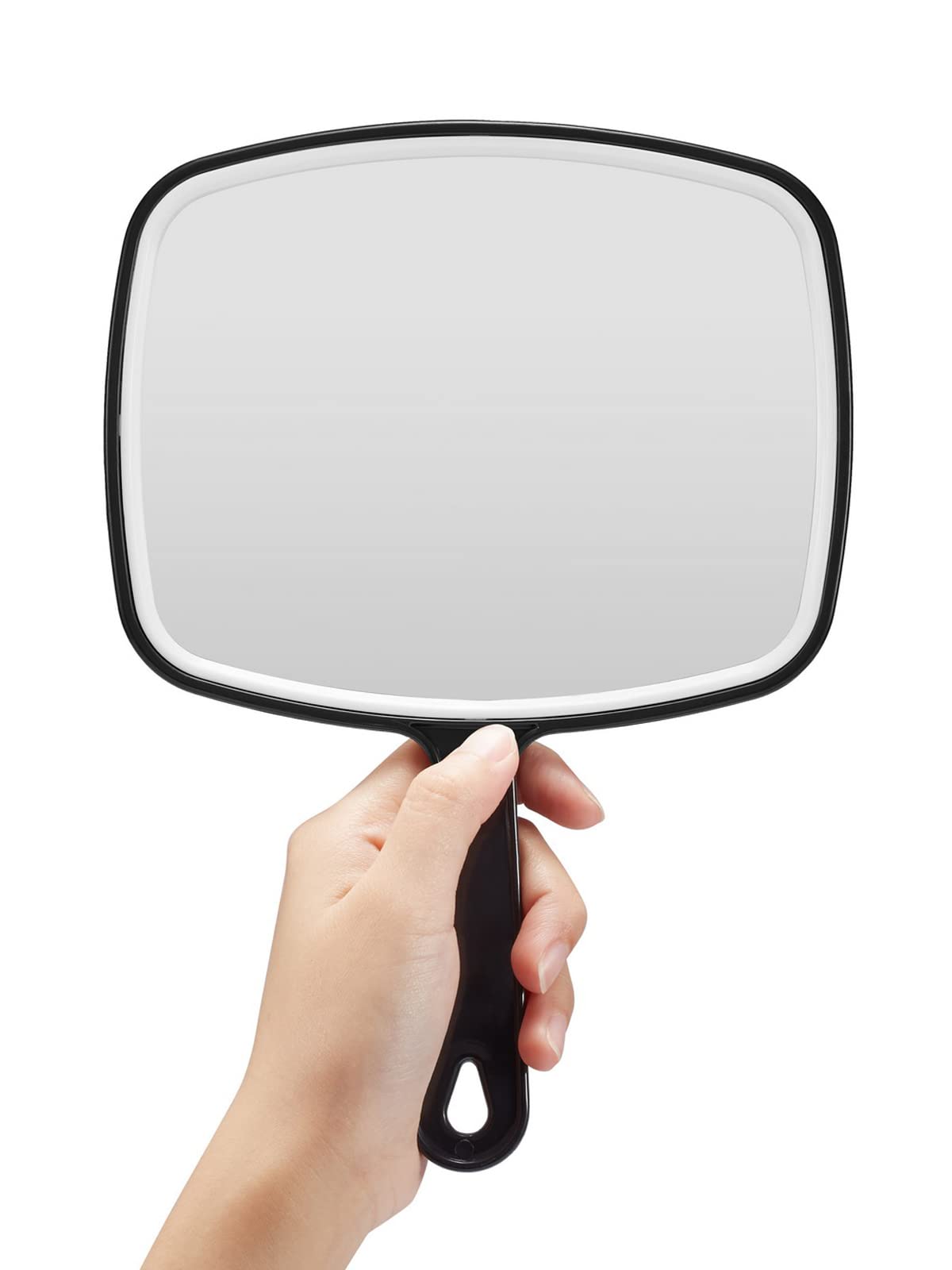 OMIRO Hand Mirror, Black Handheld Mirror with Handle, 6.6'' W x 9.2'' L