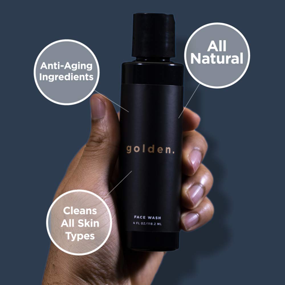 Golden Grooming Co. Bath And Body Skin Care Kit Gift Set For Men - With Deep Exfoliating Scrub, Face Wash, Moisturizer, Body Was