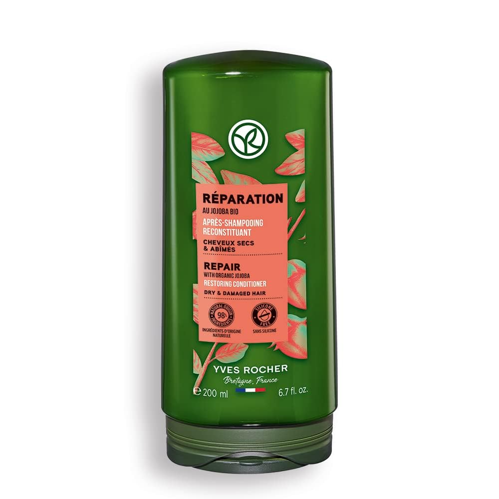 Yves Rocher Restoring Conditioner - Repair | Detangling Balm to Hydrate & Strengthen Hair|6.7 fl oz