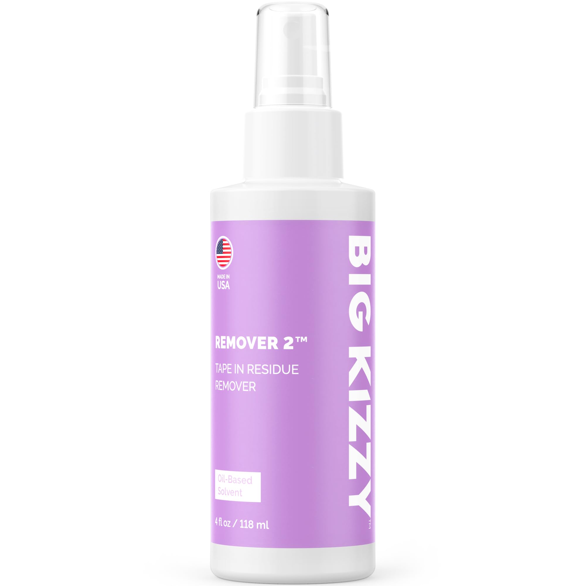Big Kizzy Remover 2 (4Oz) - Tape In Extension Remover For Residue - Quick + Non-Damaging Human Hair Extension, Wig, & Hair Syste