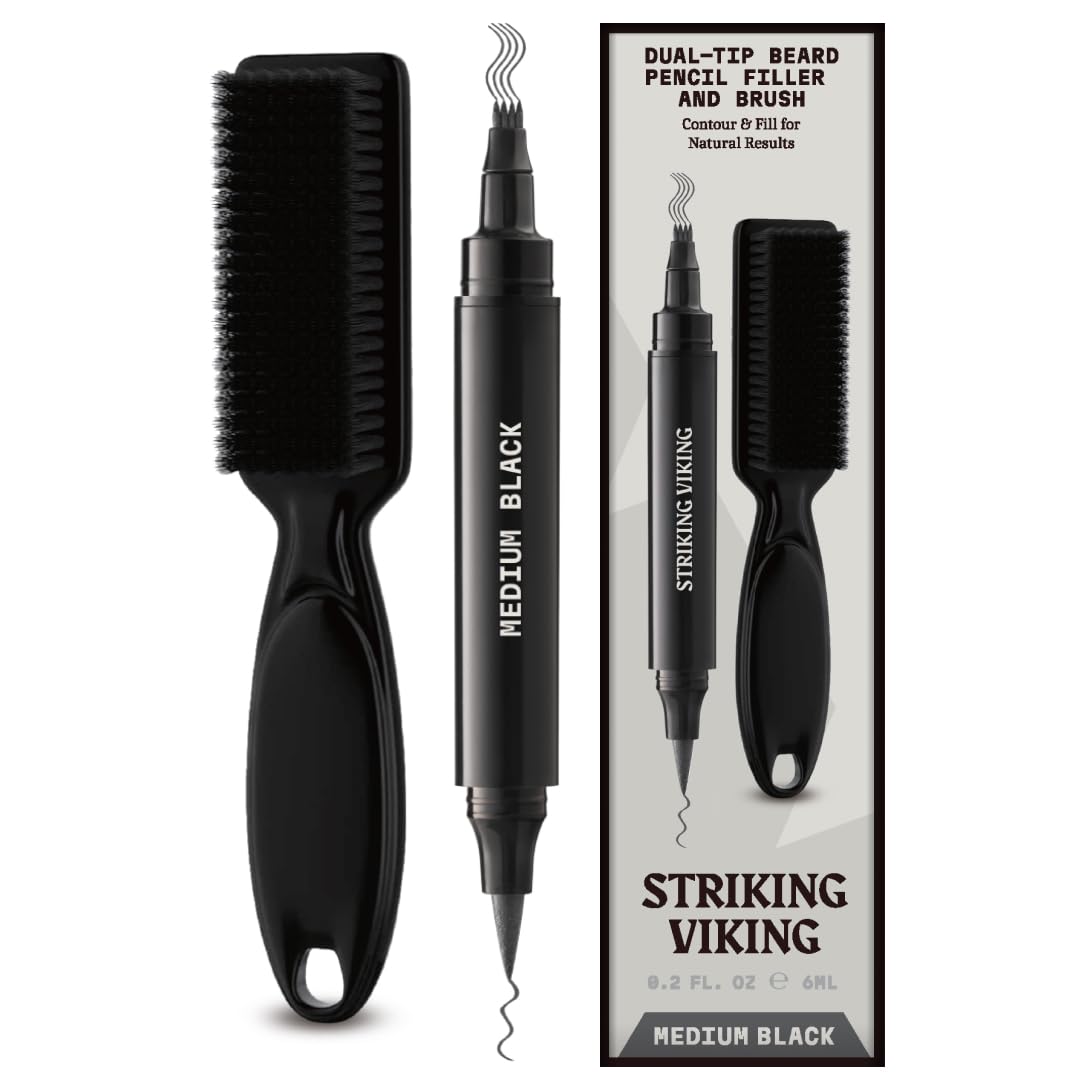 Striking Viking Beard Pencil Filler & Brush for Men  Medium Black