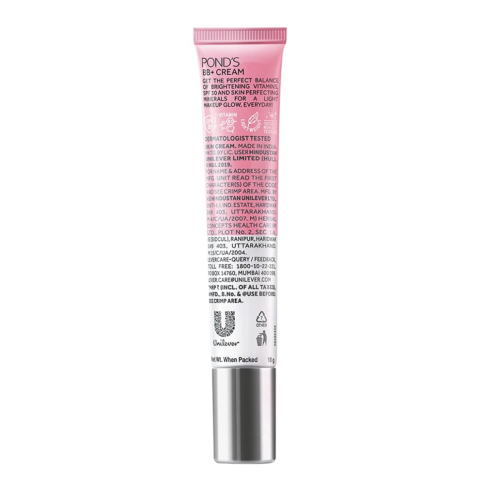 Pond's BB+ Cream, Instant Spot Coverage + Natural Glow, 01 Original, 18 g