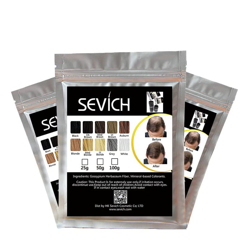 Sevich Hair Building Fiber Refill Bag (Dark Brown), Powder Based Fibers | Natural Hair Thickening Fibre For Thin Hair Men & Wome