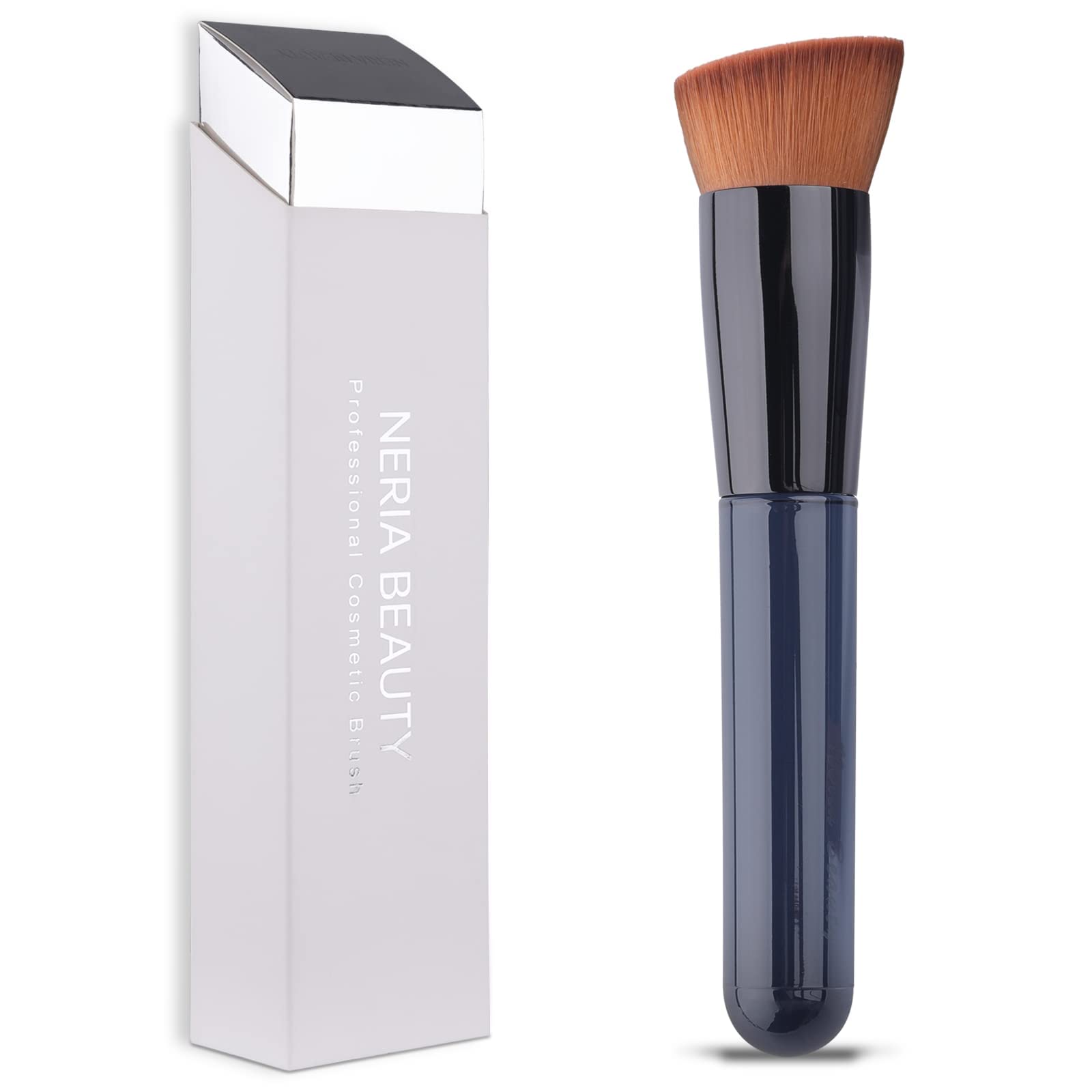 Foundation Brush, Flat Top Kabuki Foundation Brush for Liquid Makeup, Cream, Powder, Travel Size Face Foundation Blending Makeup