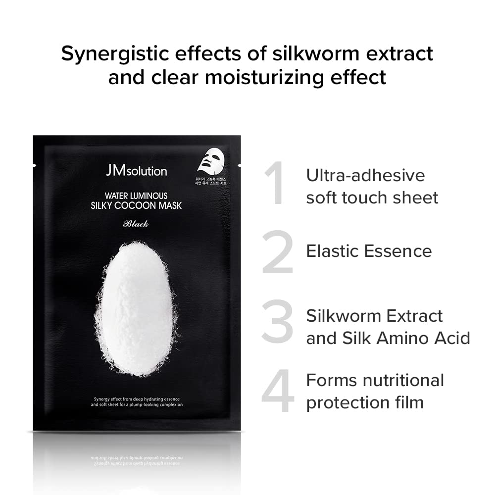 Jmsolution Marine Luminous Pearl Mask - Korean Skincare Facial Mask-10 Sheets For All Skin Type (7. Silky Cocoon)