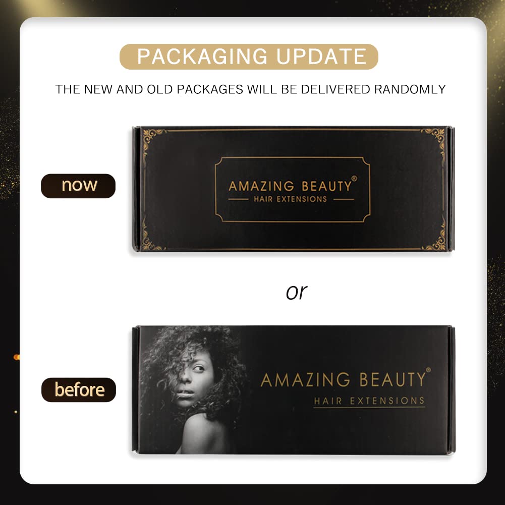 AmazingBeauty 8A Kinkys Straight Blow Out Ombre Remy Extensions Clip ins Double Weft Real Human Hair for Black Women, Natural Bl