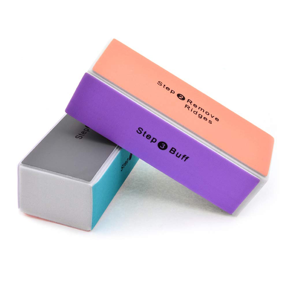 4 Way Nail Buffer Block - File,Smooth,Shine-Nail Polisher Sponge Emery Board Nail Art Care Buffing Buffer Mini Manicure Sanding