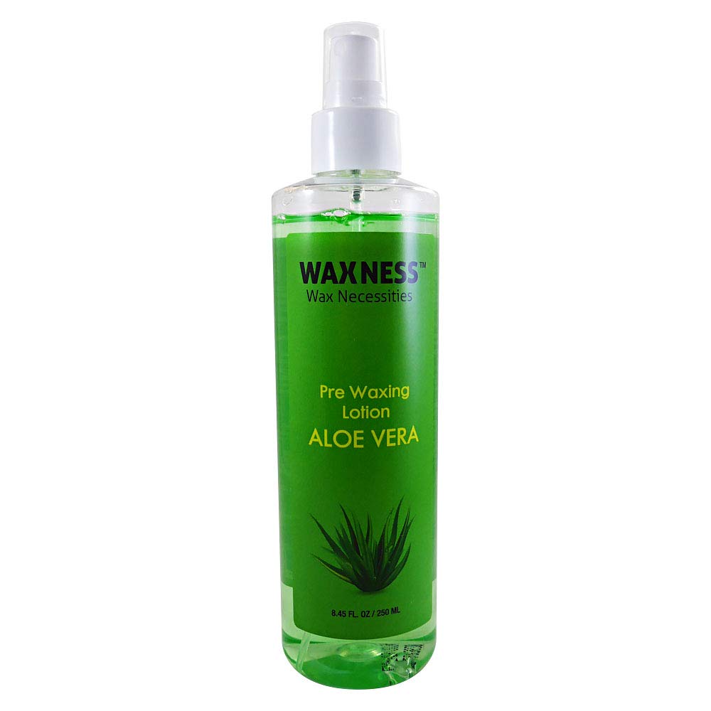 Waxness Pre Waxing Lotion with Natural Aloe Vera Extract 8.45 oz (250 ml)  Skin Prep Cleanser Before Waxing, Removes Oil & Resi