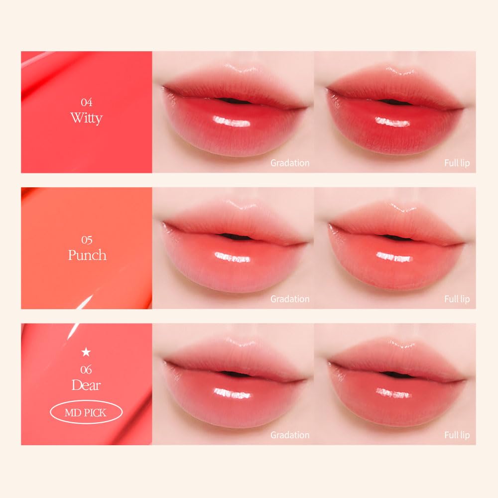 Cosnori Flow Wave Lip Tint - Vegan Glassy Lip Gloss, Lightweight & Long-Lasting, Plant-Derived Oil Moisturizer, K-Beauty (02 Pin
