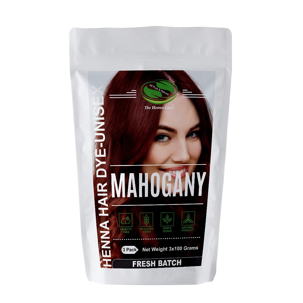MAHOGANY Henna Hair & Beard Dye/Color 3x100 Grams - The Henna Guys