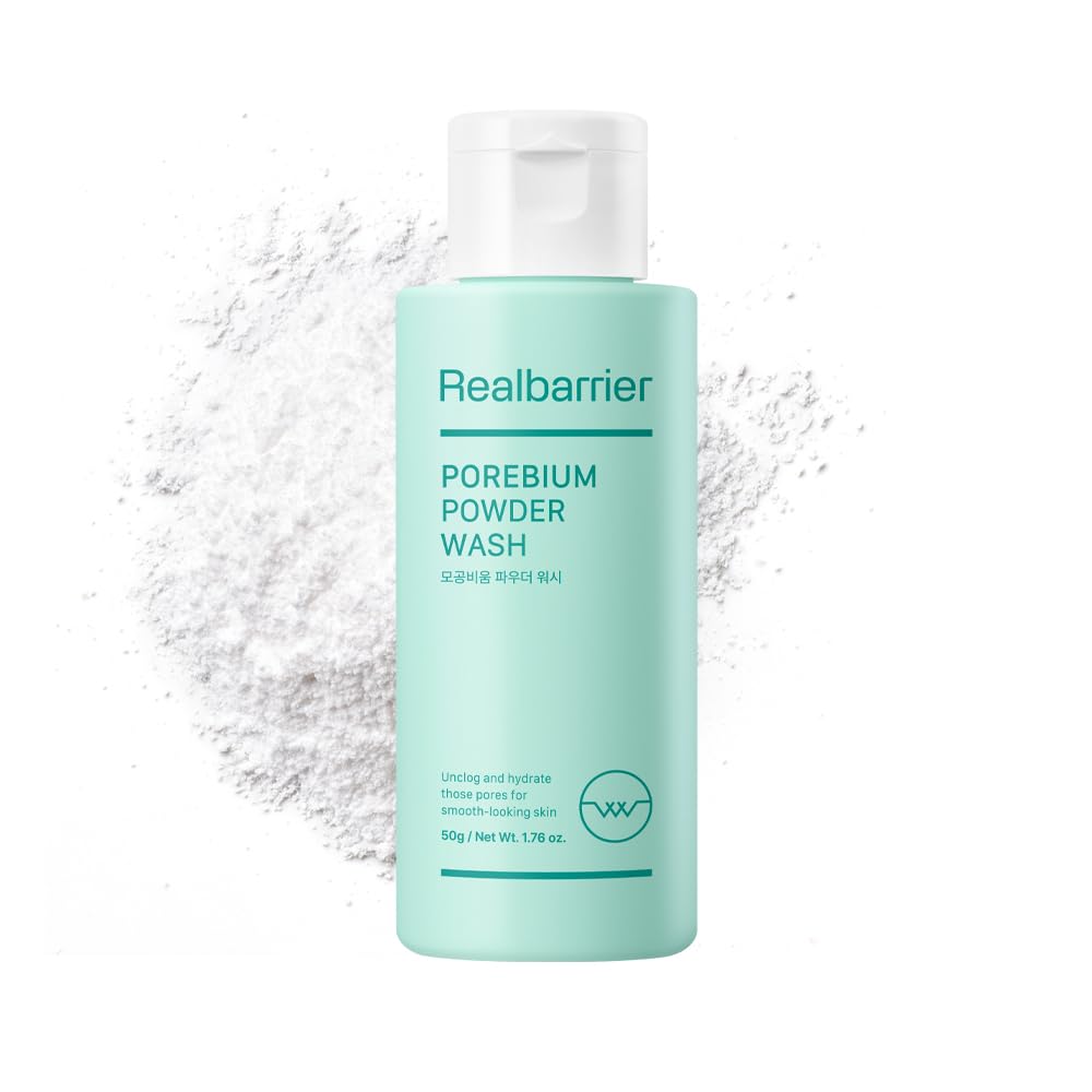 Real Barrier Porebium Powder Wash,50ml,1.76 Fl Oz, Micro-Powder Particles Facial Cleanser, Exfoliator for Sensitive Skin, Impuri
