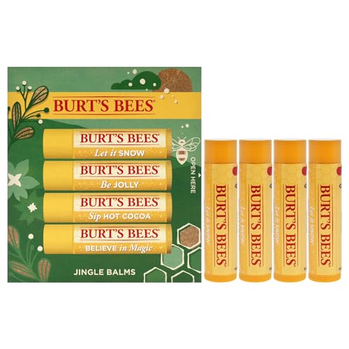 Burts Bees Jingle Balms By Burts Bees For Unisex - 4 Pc 0.15Oz Lip Balm - Let Is Now, 0.15Oz Lip Balm - Be Jolly, 0.15Oz Sip Hot