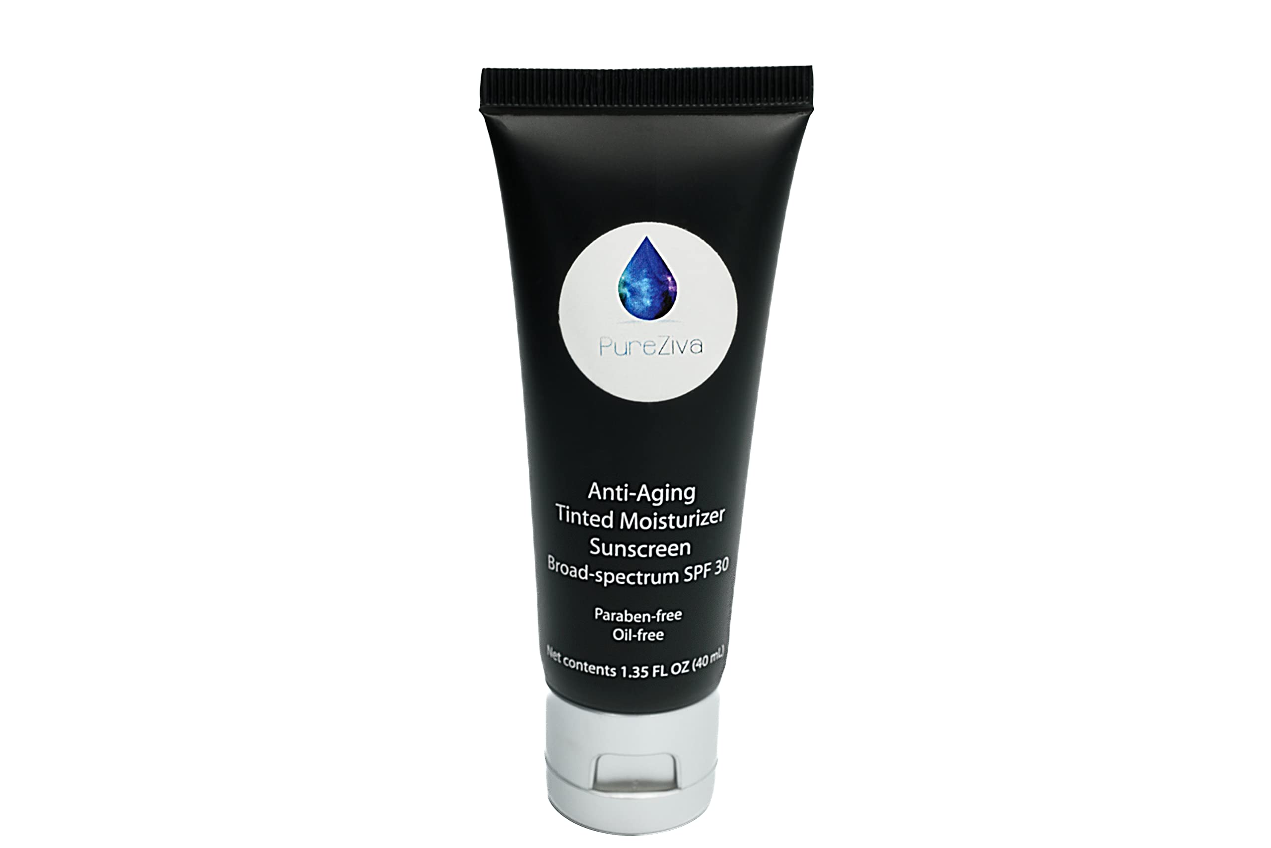 Pure Ziva Deep Dark Shade Anti Aging Lightweight Tinted Moisturizer Sheer Coverage Foundation, Broad Spectrum Sunscreen Spf 30,