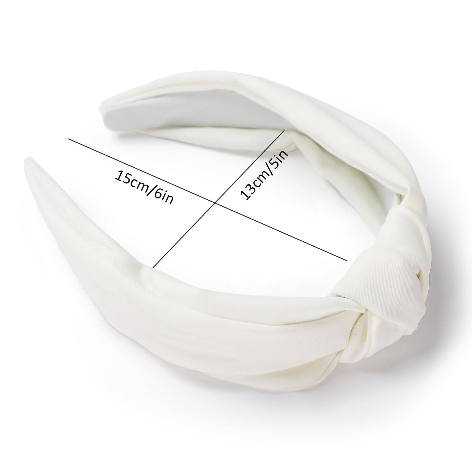 Etercycle Headband for Women, Knotted Wide Headband, Yoga Hair Band Fashion Elastic Hair Accessories for Women (White)