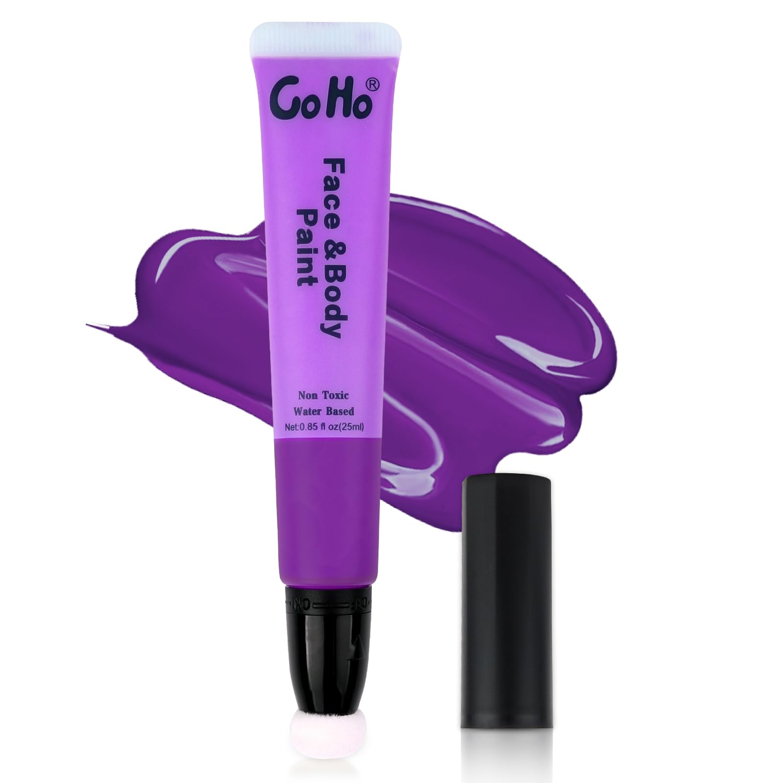 Go Ho Purple Face Paint Stick(0.85Oz),Water Based Cream Purple Body Paint Washable,Face Paint Kit Covers Oil-Free,Halloween Cosp