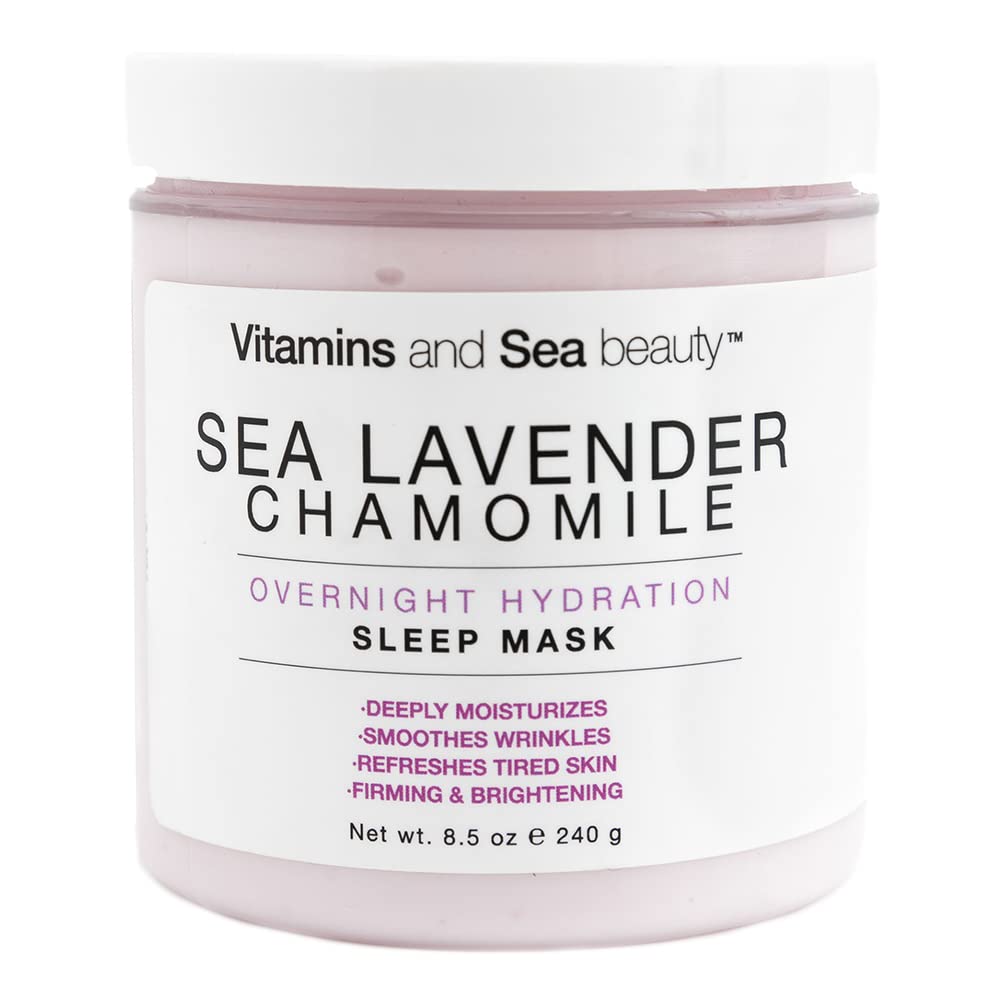 VITAMINS AND SEA BEAUTY, Hydrating Moisturizing Night Face Mask, Relaxing Overnight Facial with Sea Lavender and Chamomile, Skin