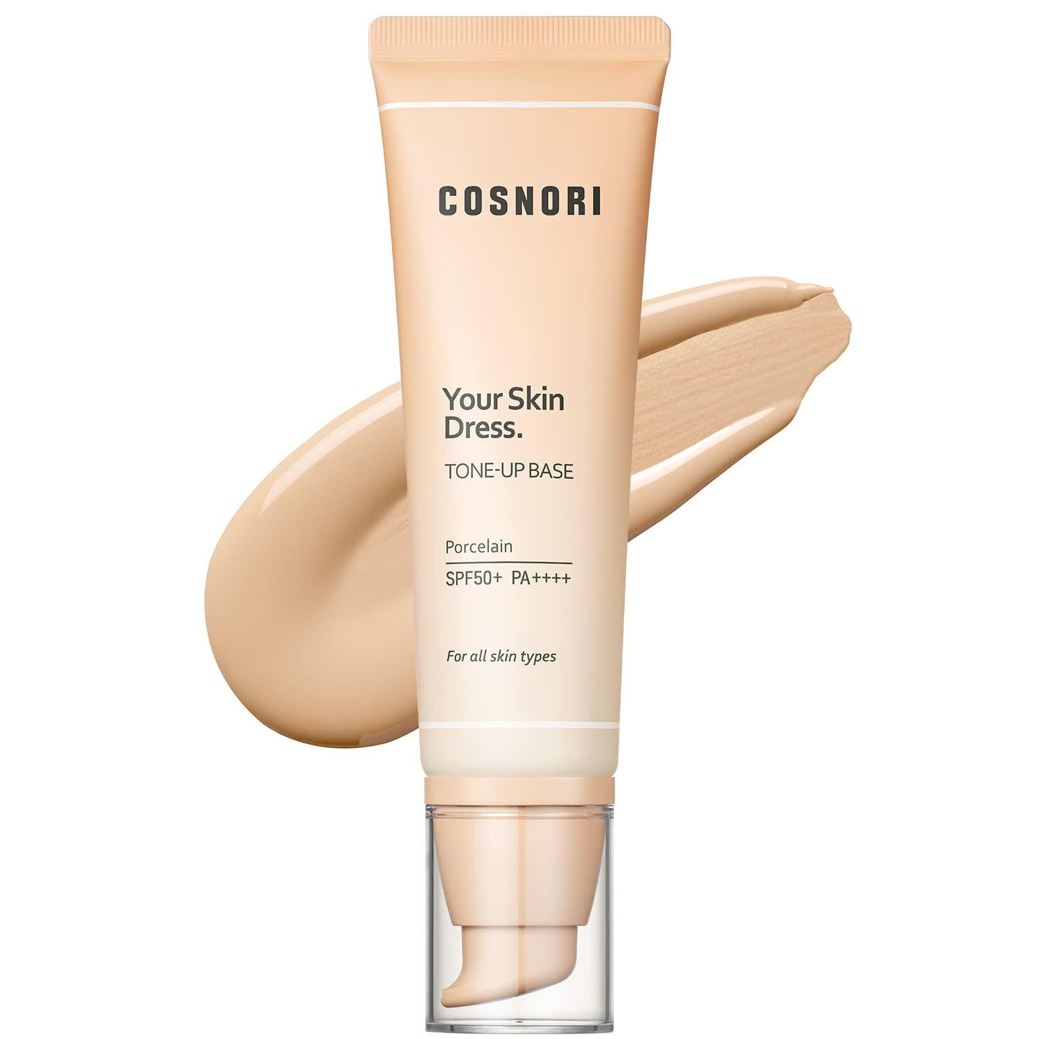 COSNORI Your Skin Dress Tone up Base - Conceal Pores & Blemish - Tone Correcting Makeup Base with Niacinamide - Porcelain Color 