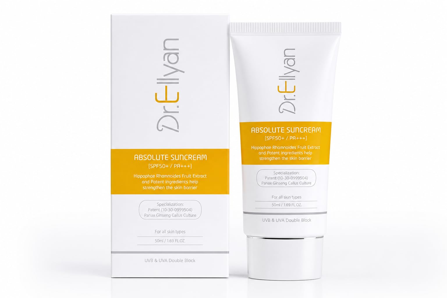 Dr.Ellyan Absolute Mineral Sunscreen SPF50+/PA+++ Face Sunscreen, Broad Spectrum UVA/UVB Protection, Zinc Oxide & Titanium Dioxi