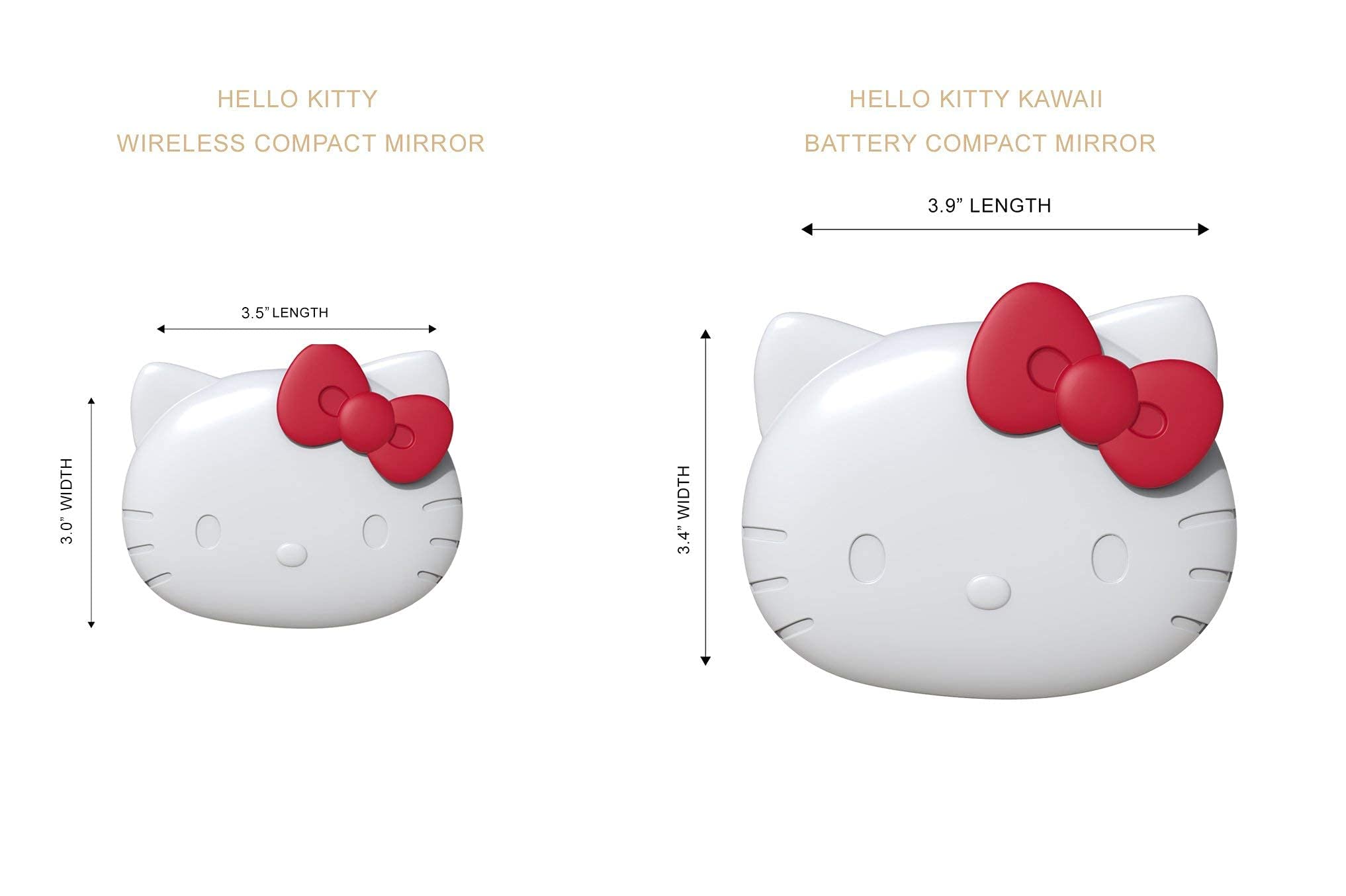 Impressions Vanity Hello Kitty Kawaii Compact Mirror With Touch Sensor Switch For Purse, Led Makeup Mirror With 2X Magnifying To