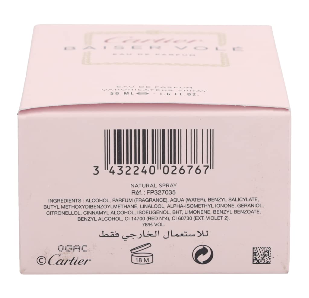 Baiser Vole By Cartier, 1.6 Oz Eau De Parfum Spray For Women