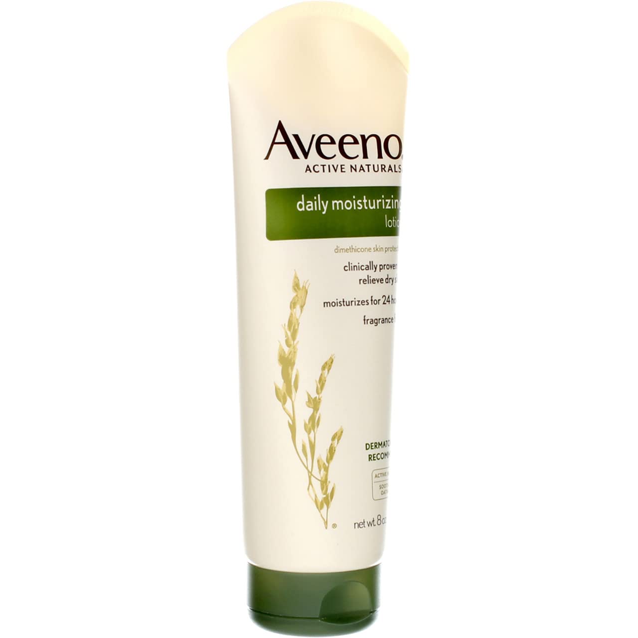 Aveeno Daily Moisturizing Body Lotion With Soothing Oat And Rich Emollients To Nourish Dry Skin, Fragrance-Free, 8 Fl. Oz (Pack