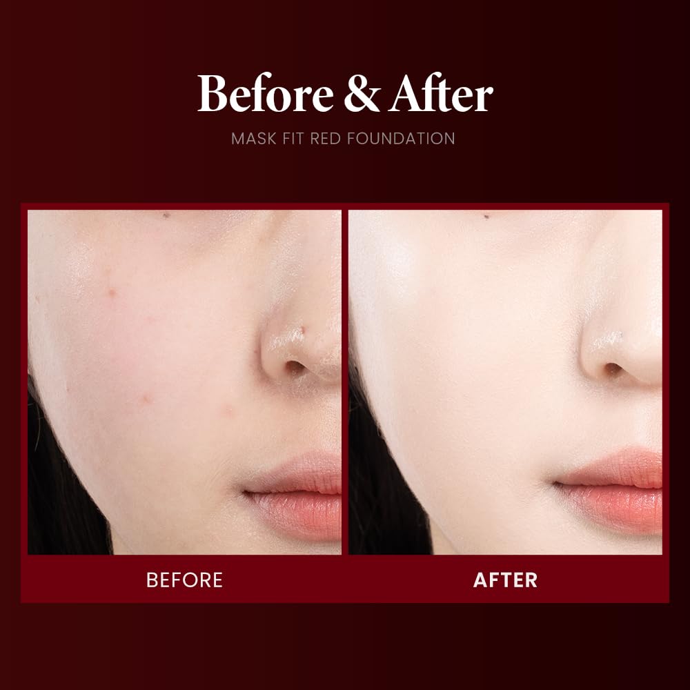 Tirtir Mask Fit Red Foundation | High Coverage, Long-Lasting, Lightweight, Buildable Coverage, Radiant Semi-Matte Finish, All Sk