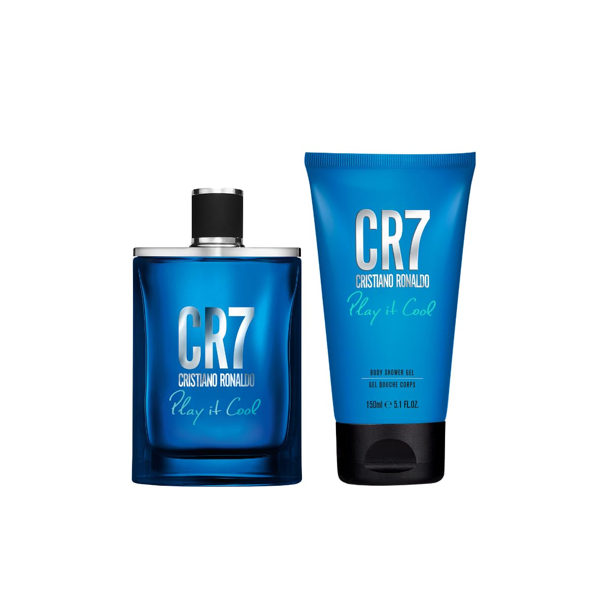 CRISTIANO RONALDO CR7 Play It Cool, 2 pc - Fresh Aromatic Body Wash for Men - Fougere Fragrance - Perfumed Shower Gel and EDT Gi