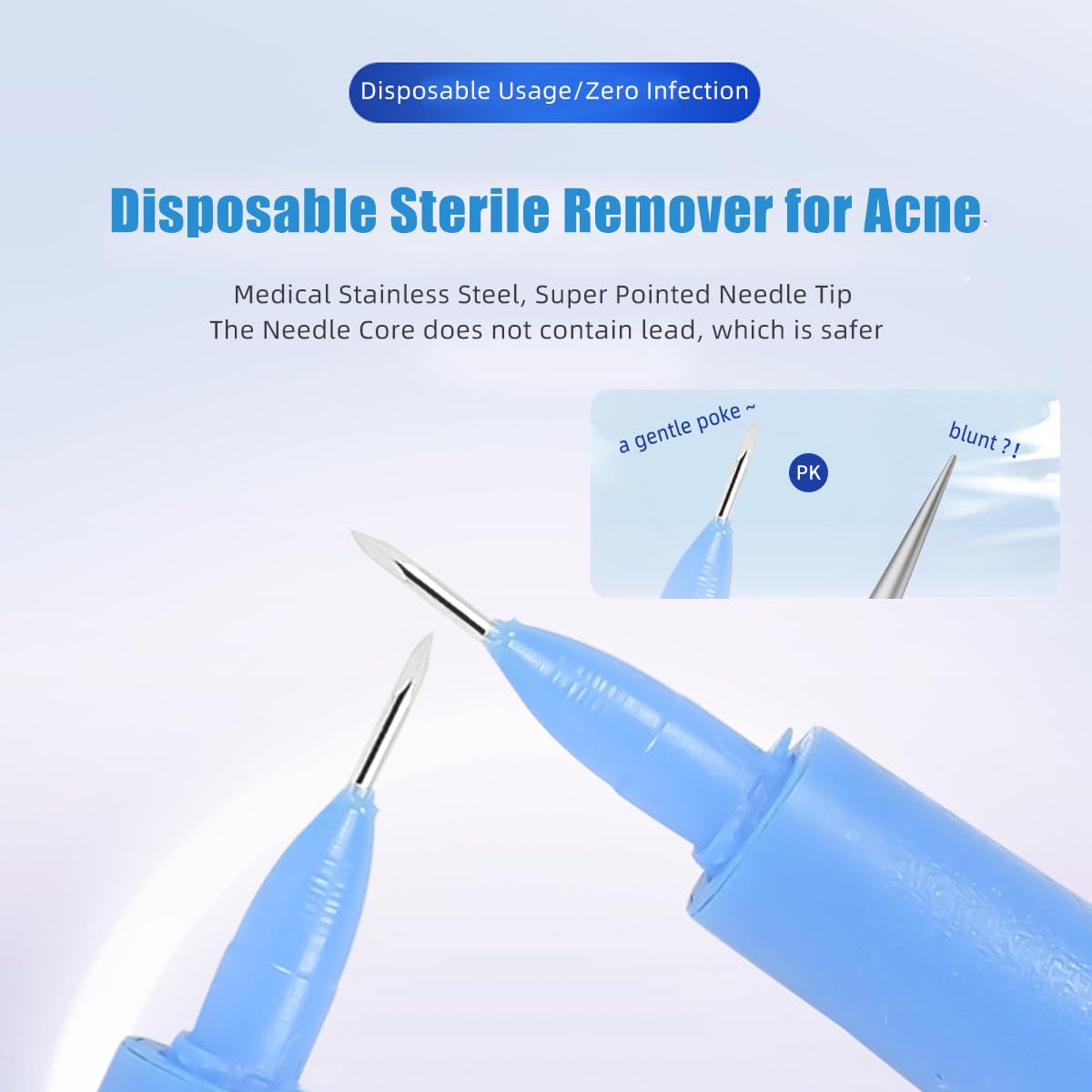 10 Pack of Disposable Sterile Acne Remover Tools Safe Pimple Popper Tool Aseptic Blackhead Remover Tools Sanitary Comedone Extra