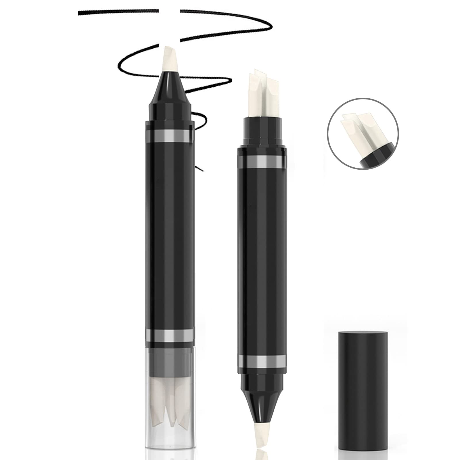 HOSAILY 2Pcs Makeup Remover Pen Quick Fix Makeup Cleanser Eraser Pen Correct Makeup Mistakes Makeup Corrector Pen for Eyes Lips 