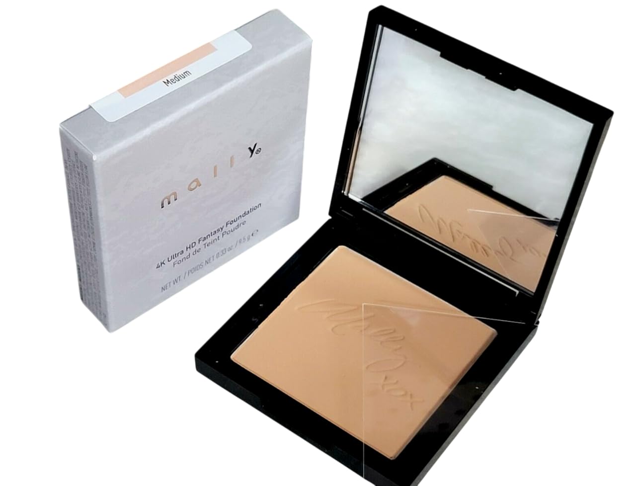Mally 4K Ultra HD Fantasy Powder Foundation  MEDIUM  Full, Natural Coverage  .33 oz