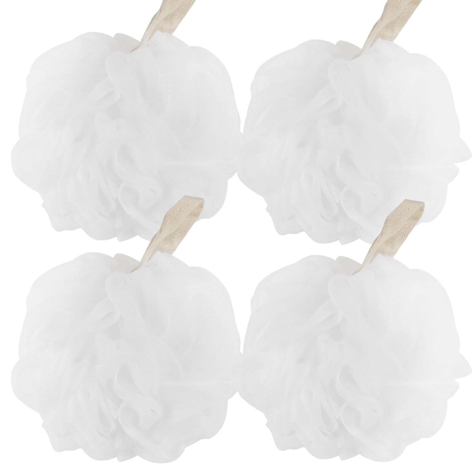Fu Store Bath Sponges Shower Loofahs 50G Mesh Balls Sponge For Body Wash Bathroom Men Women - 4 Pack Scrubber Cleaning Loofah (5