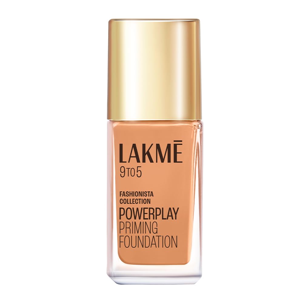 Lakm Powerplay Priming Foundation Liquid, Natural, Flawless Finish, Medium To Full Coverage, Built In Primer, Long Lasting,Spf 2
