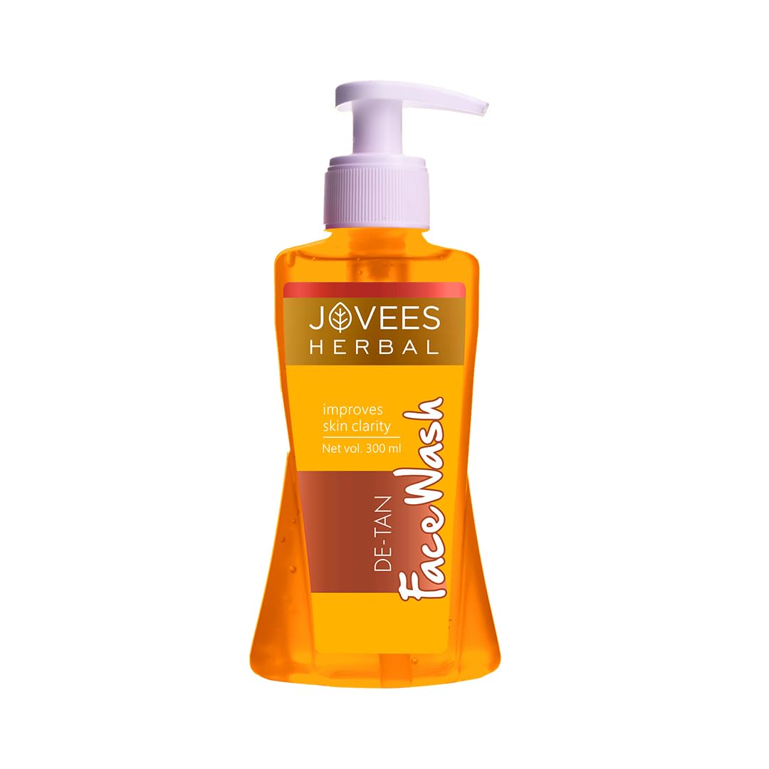 Jovees Herbal Detan Facewash For Glowing And Clear Skin With Liquorice & Bearberry Ext. | Gentle Cleanser For Brighten, Even Ton
