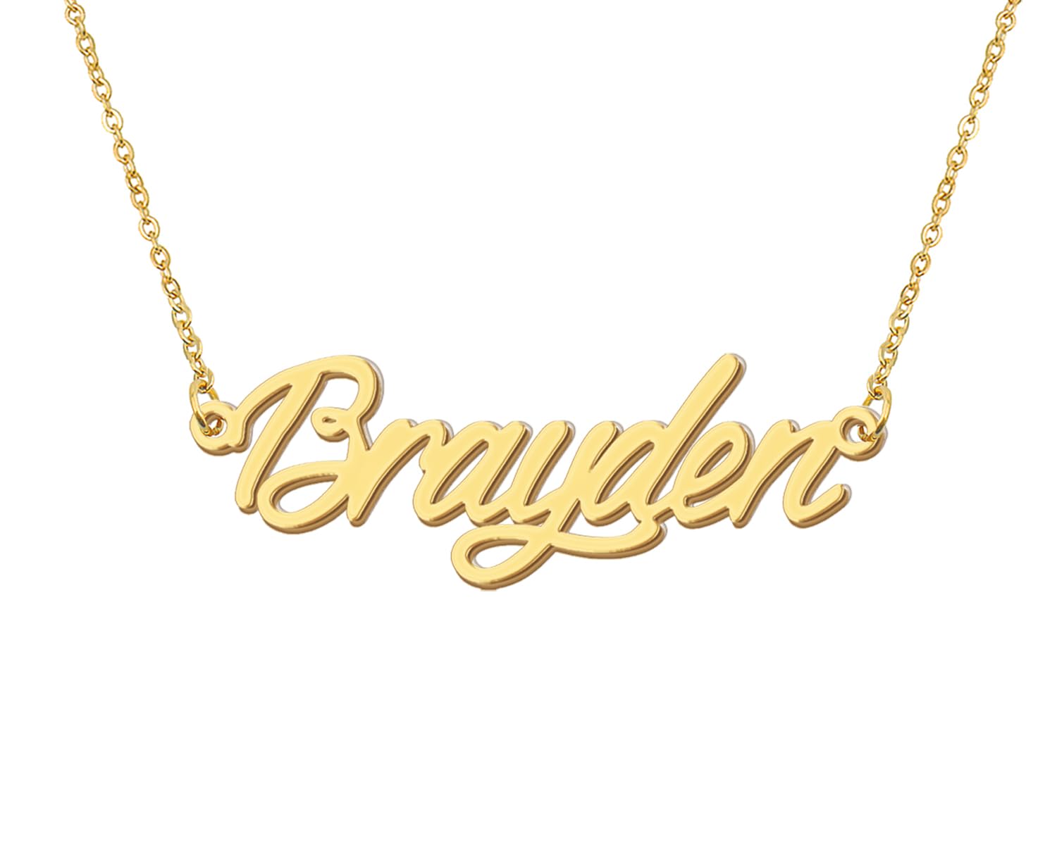 Aoloshow 18k Gold Plated Brayden Name Necklace Womens Mens Initial Nameplate Necklaces Stainless Steel Jewelry for Valentine Day