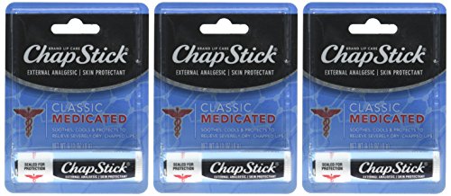 chapstick classic Medicated Lip Balm, 015 Ounce, 3 count