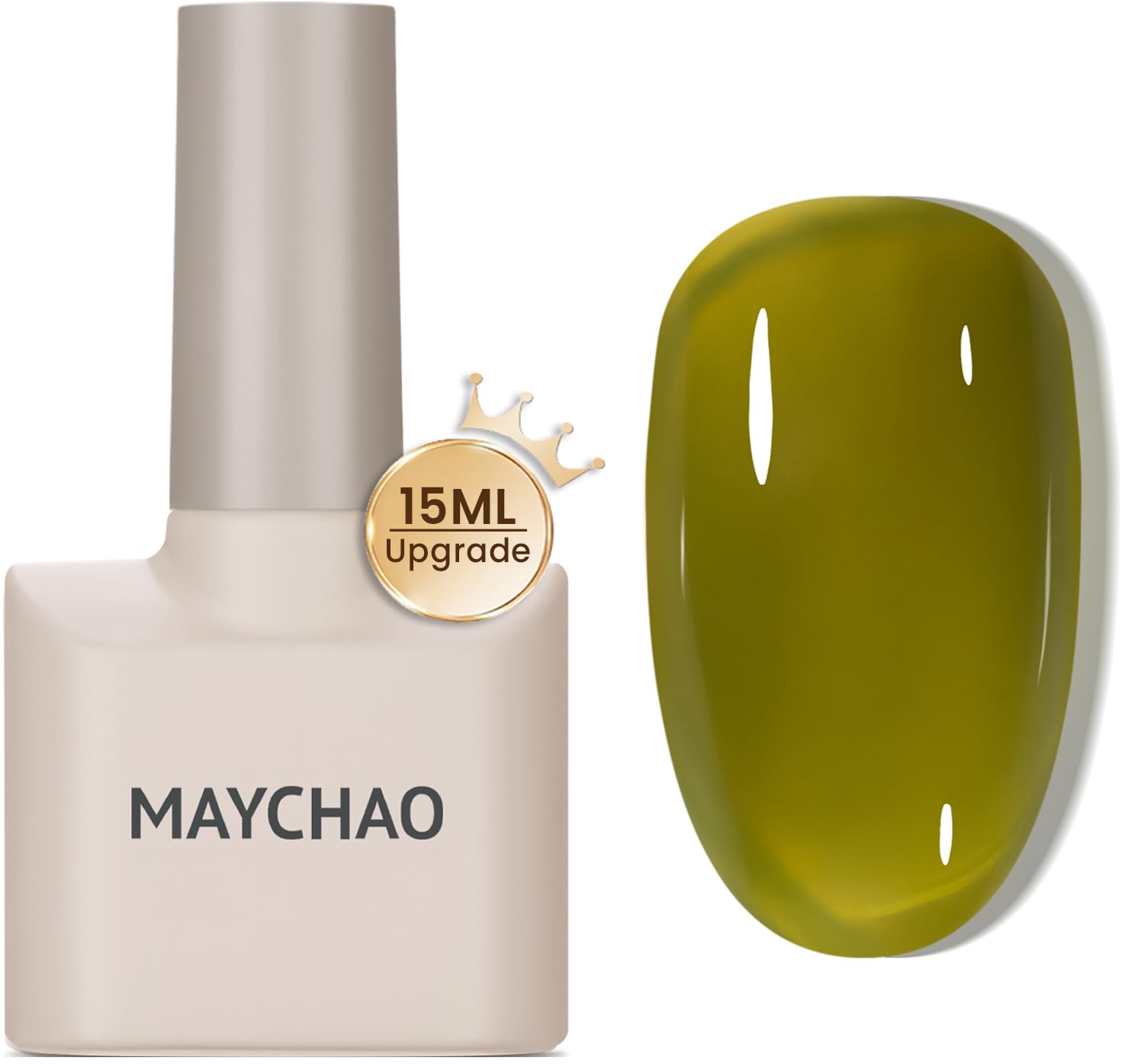 MAYCHAO 15ML Gel Nail Polish 1Pc Jelly Green Gel Polish Soak off Translucent Green Nail Polish Nail Art Manicure Salon DIY at Ho