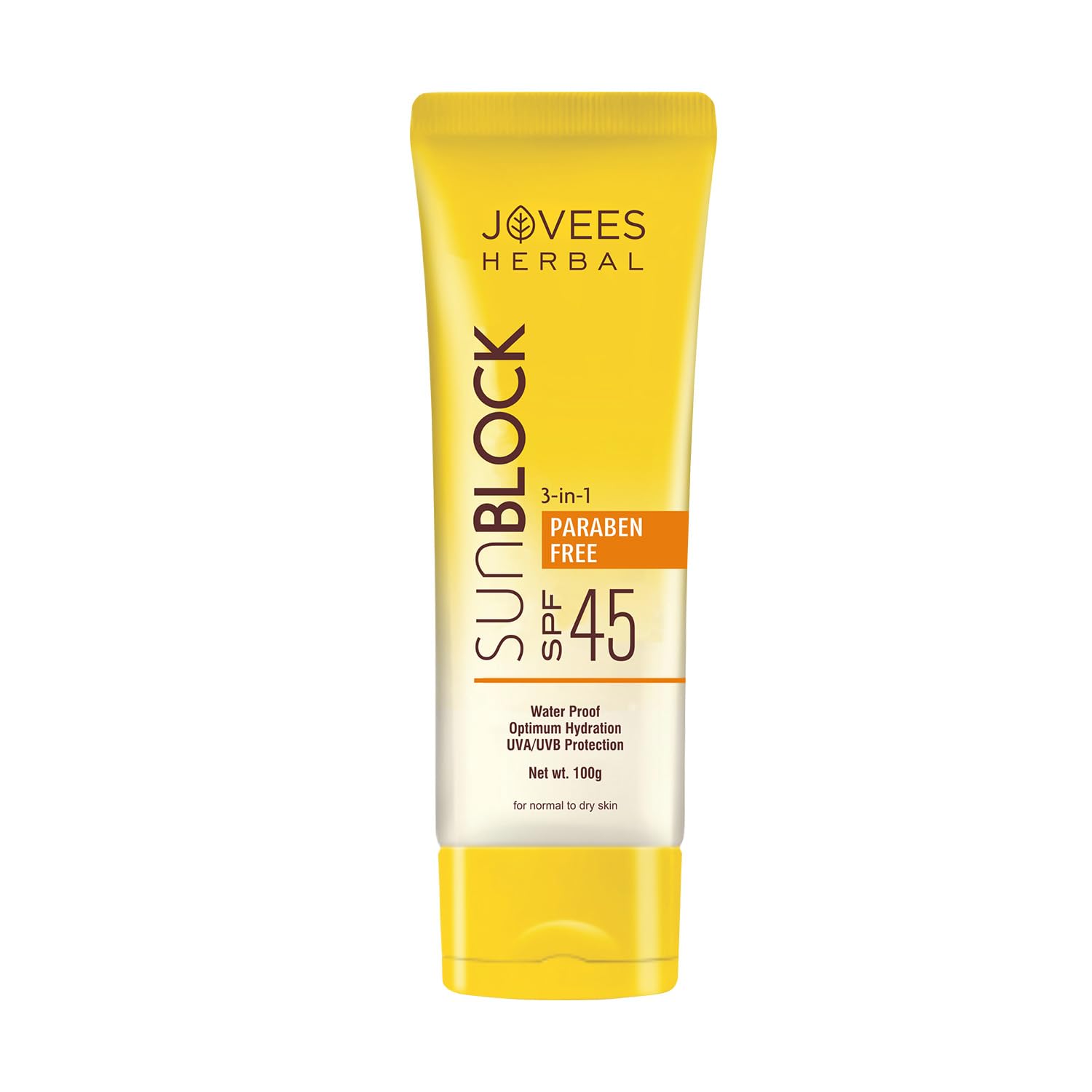 Jovees Herbal Sun Block Spf 45 Sunscreen | EvenToned & Glowing Skin | Uva/Uvb & Blue Light Protection | Suitable For Dry Skin |