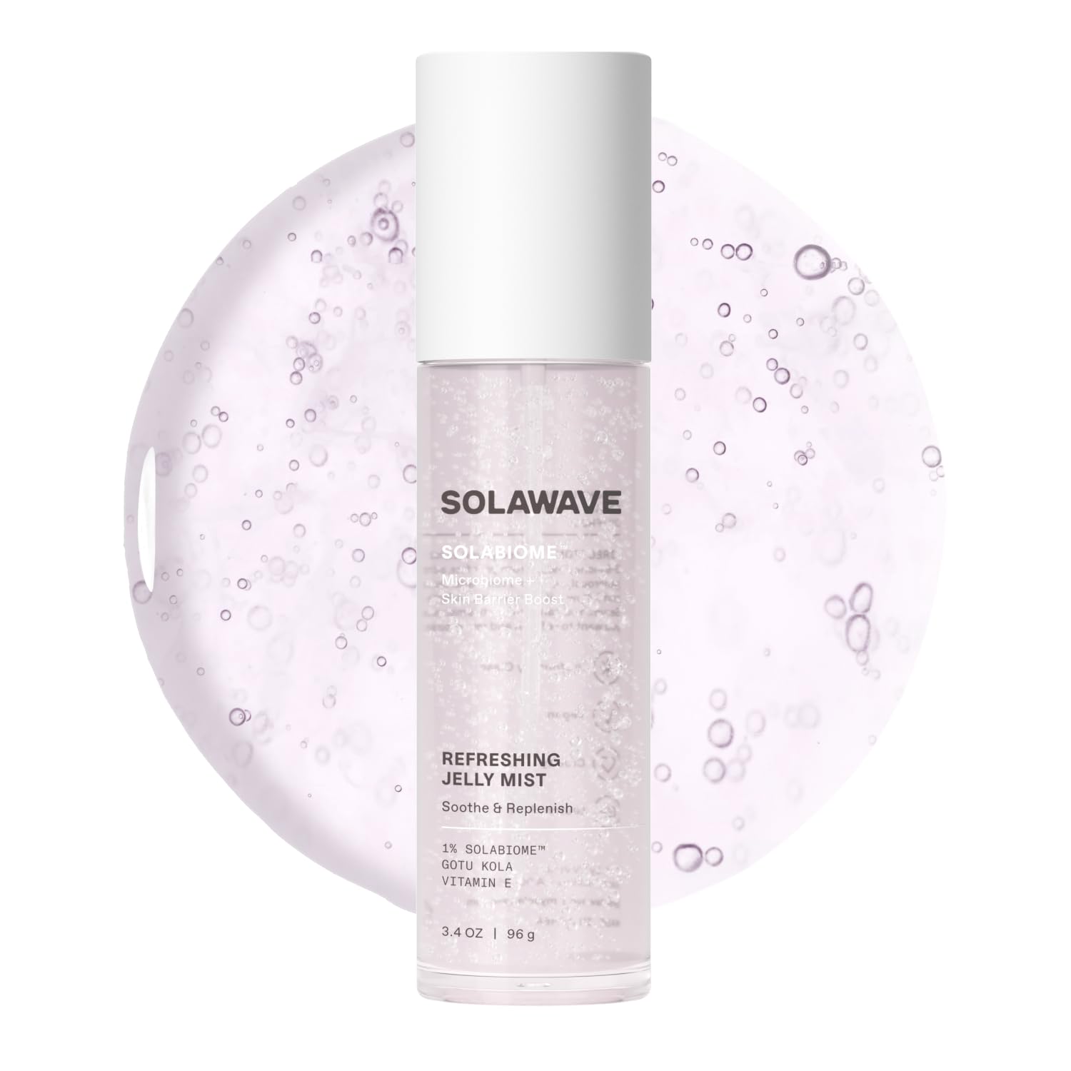 Solawave Refreshing Jelly Mist Toner with Gotu Kola, Prebiotics, Probiotics, Hydrating Pro Vitamin B5 for All Skin Types (3.4 OZ