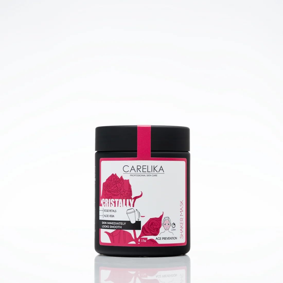 CARELIKA Shaker Prebiotic Face Mask  Rose Petal Powder for Hydrating, Radiance & Skin Nourishment, 15g