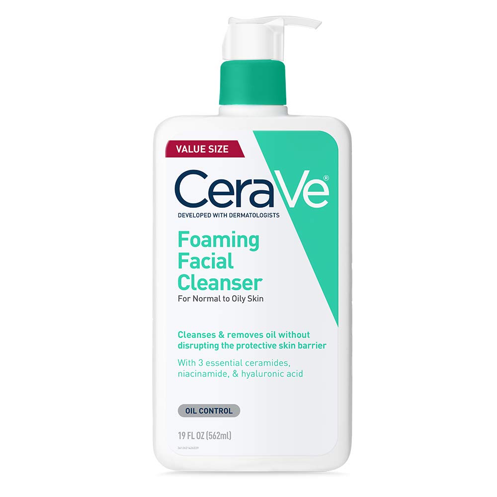 CeraVe Foaming Facial Cleanser | Daily Face Wash for Oily Skin | Hyaluronic Acid + Ceramides + Niacinamide| Fragrance Free & Par