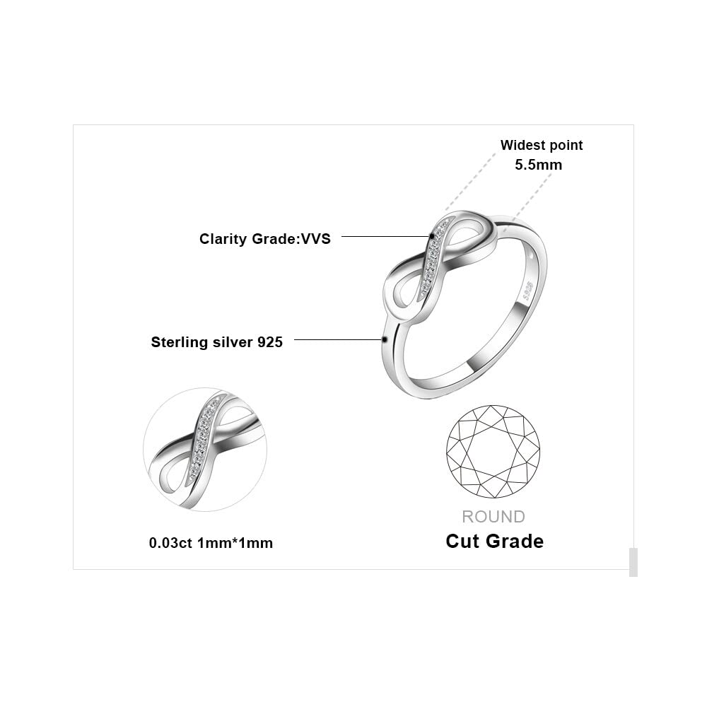 JewelryPalace 14K Gold Plated 925 Sterling Silver Rings for Women, Cubic Zirconia Promise Rings for Her, Stackable Wedding Bands