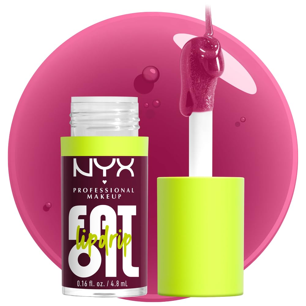 NYX PROFESSIONAL MAKEUP Fat Oil Lip Drip, Moisturizing, Shiny and Vegan Tinted Lip gloss - Thats chic (Deep Berry)