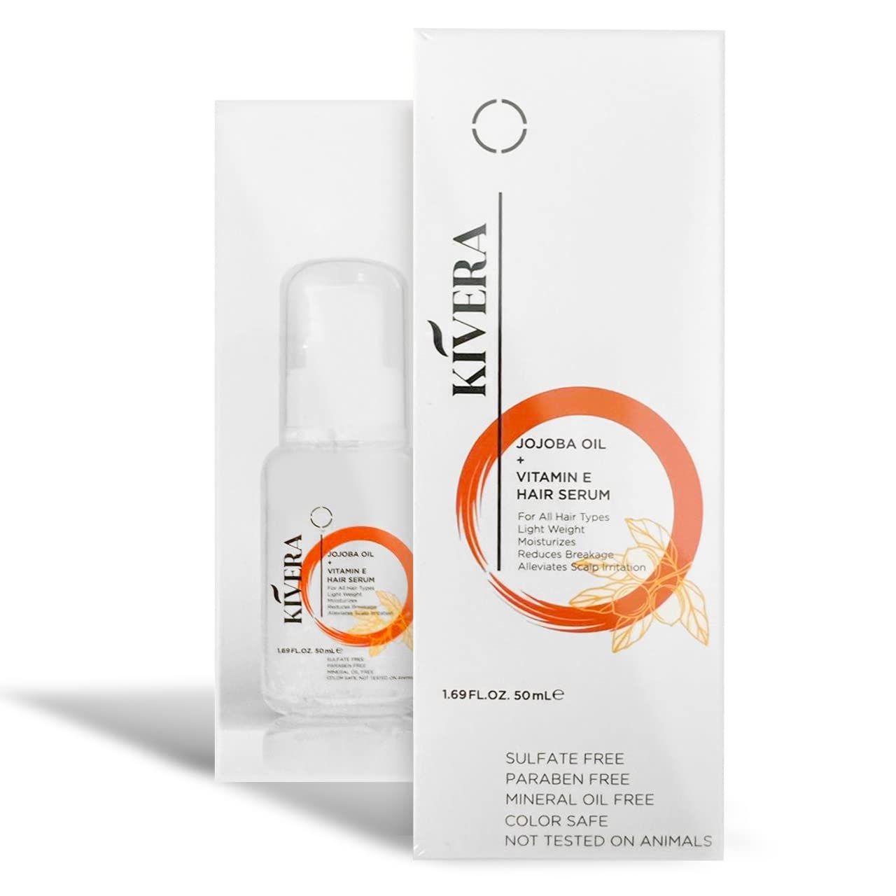 KIVERA Jojoba Oil + Vitamin E Hair Serum  Hair Growth Serum for Thicker Hair  Hair Serum for Frizzy and Damaged Hair  Hair Sm