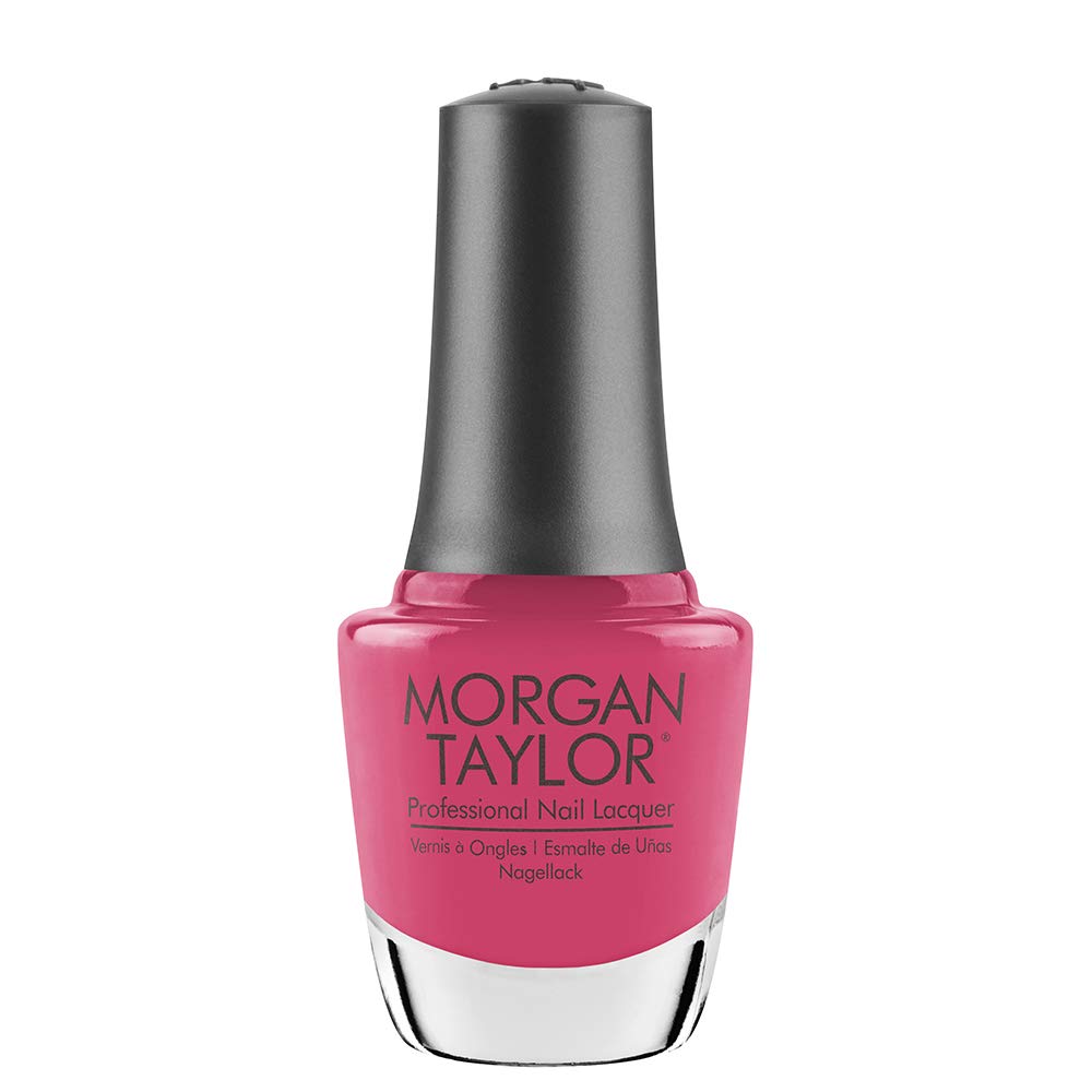 Morgan Taylor Nail Lacquer (One Tough Princess) Bright Pink Nail Polish, Finger Nail Polish, Long Lasting Nail Polish, Bright Pi