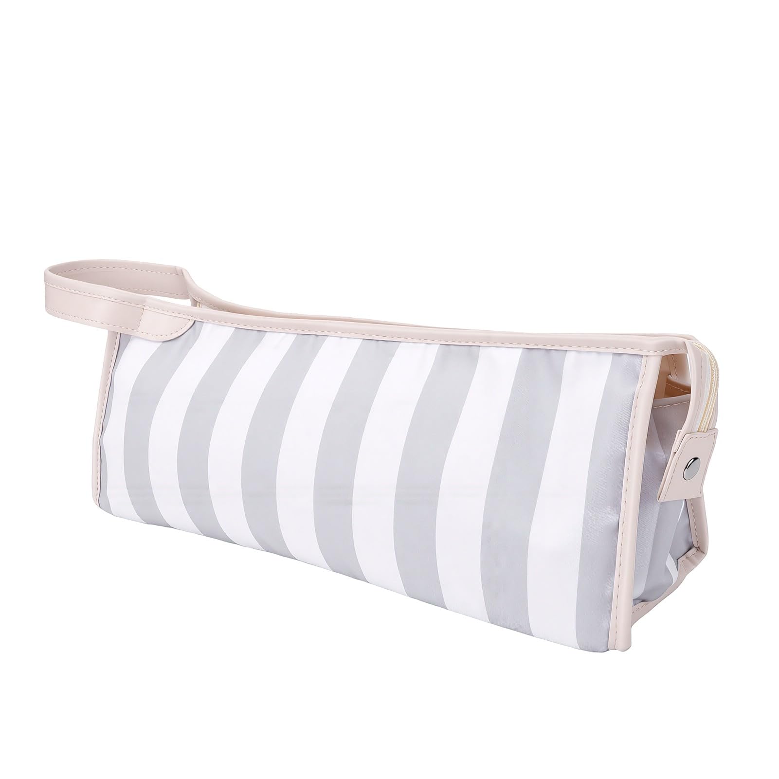 YUYTE Gray White Stripe Hair Dryer Travel Case Water Polyester Storage Bag with Reinforced Handle and Secure Zipper for Styling 