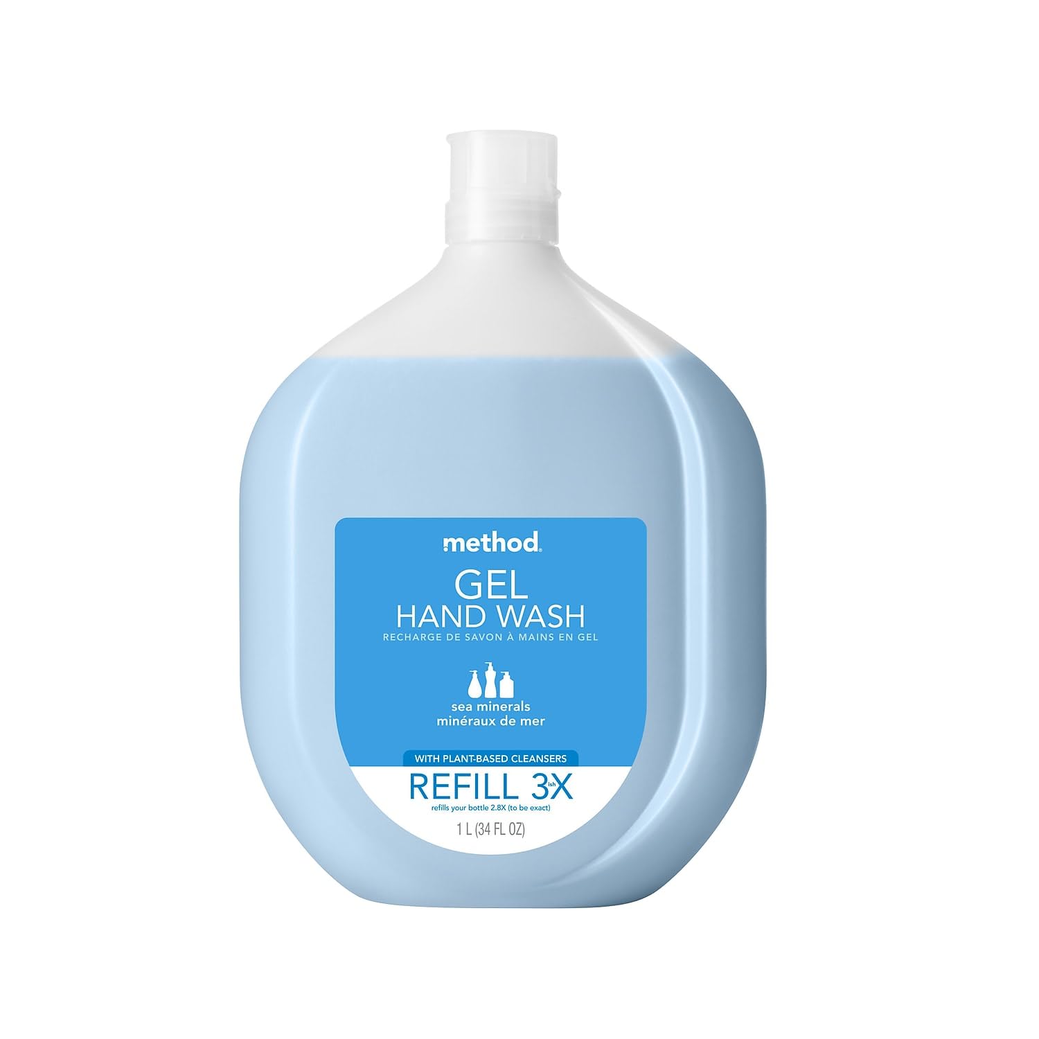 Method Gel Hand Soap Refill, Sea Minerals, Biodegradable Formula, 34 Fl Oz (Pack of 1)