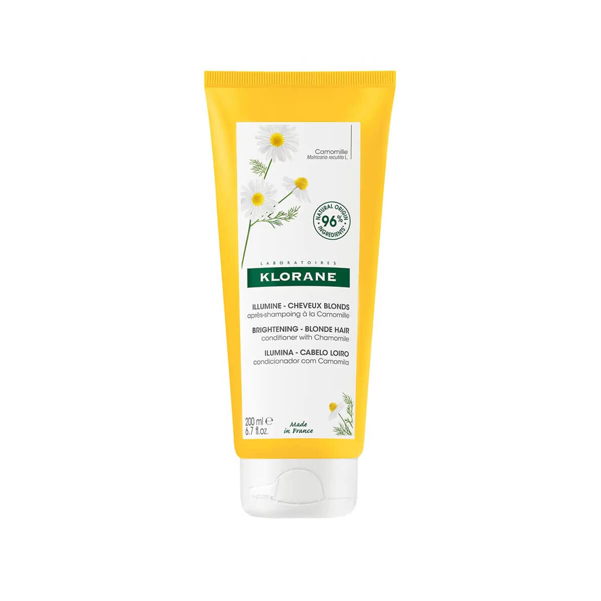 Klorane Conditioner with Chamomile for Blonde Hair, Enhances highlights, brightens blonde hair, Paraben, Hydrogen Peroxide, Ammo