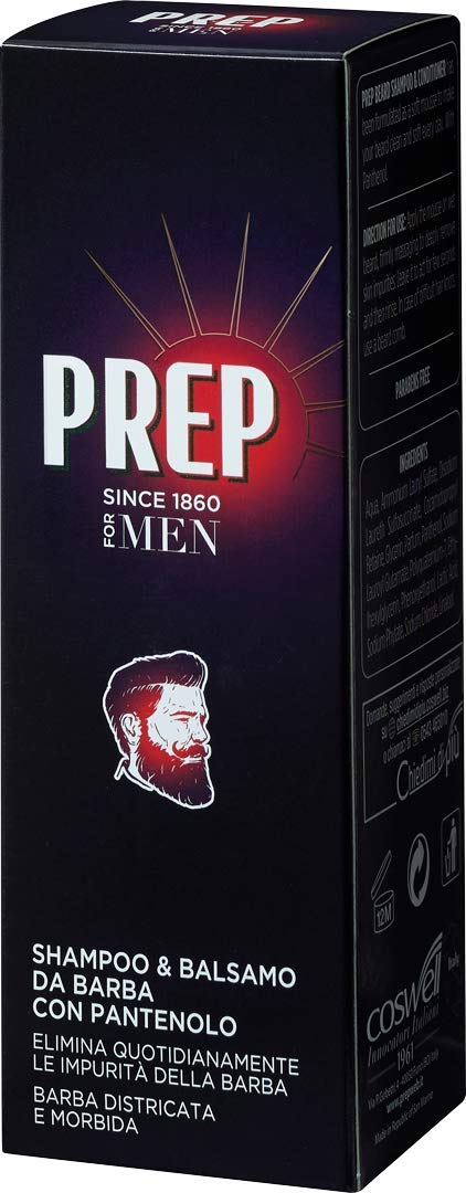 Prep Beard Shampoo & Conditioner With Panthenol By For Men - 3.4 Oz Shampoo & Conditioner, 3.4 Oz