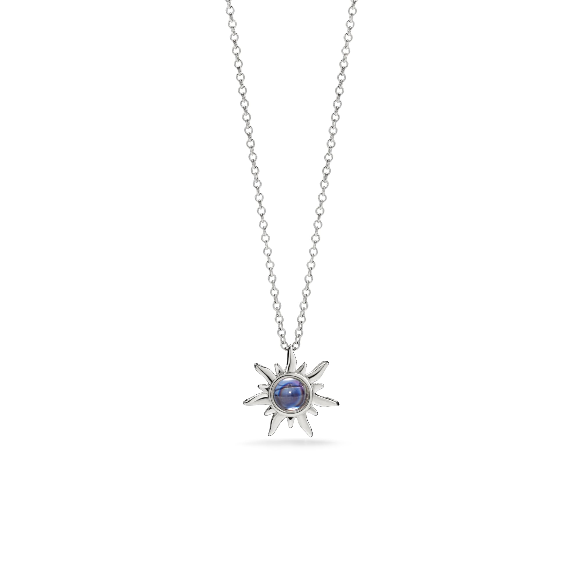 PERIMADE Custom Photo Necklace Personalized Picture Pendant, 925 Sterling Silver Customized Sun Projection Charm Necklace Birthd